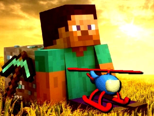 Приключение на вертолете в Minecraft
